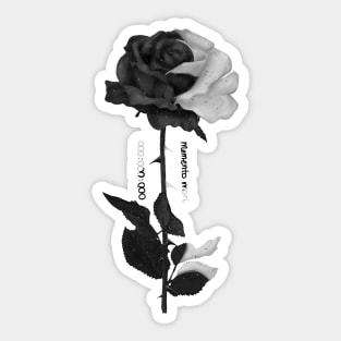 Memento mori Black and white Rose Sticker